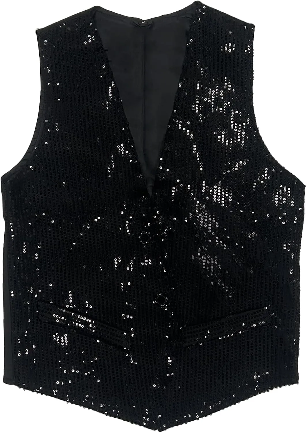 Men's Sequins Vest Slim Fit Christmas Party Vest Hip Hop Disco Dance Waistcoat Performance Show Jacket