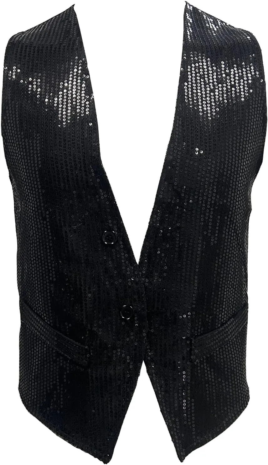 Men's Sequins Vest Slim Fit Christmas Party Vest Hip Hop Disco Dance Waistcoat Performance Show Jacket