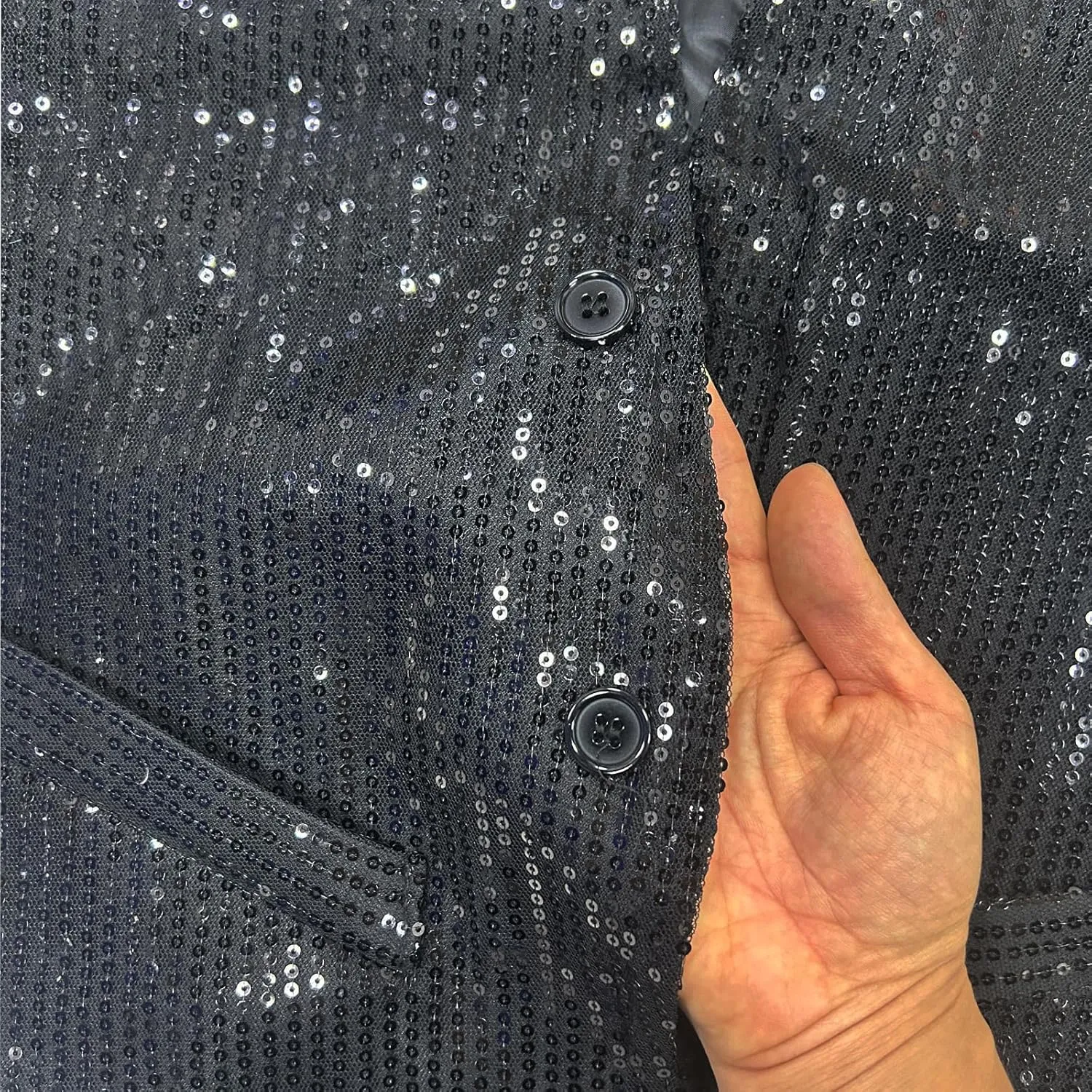 Men's Sequins Vest Slim Fit Christmas Party Vest Hip Hop Disco Dance Waistcoat Performance Show Jacket