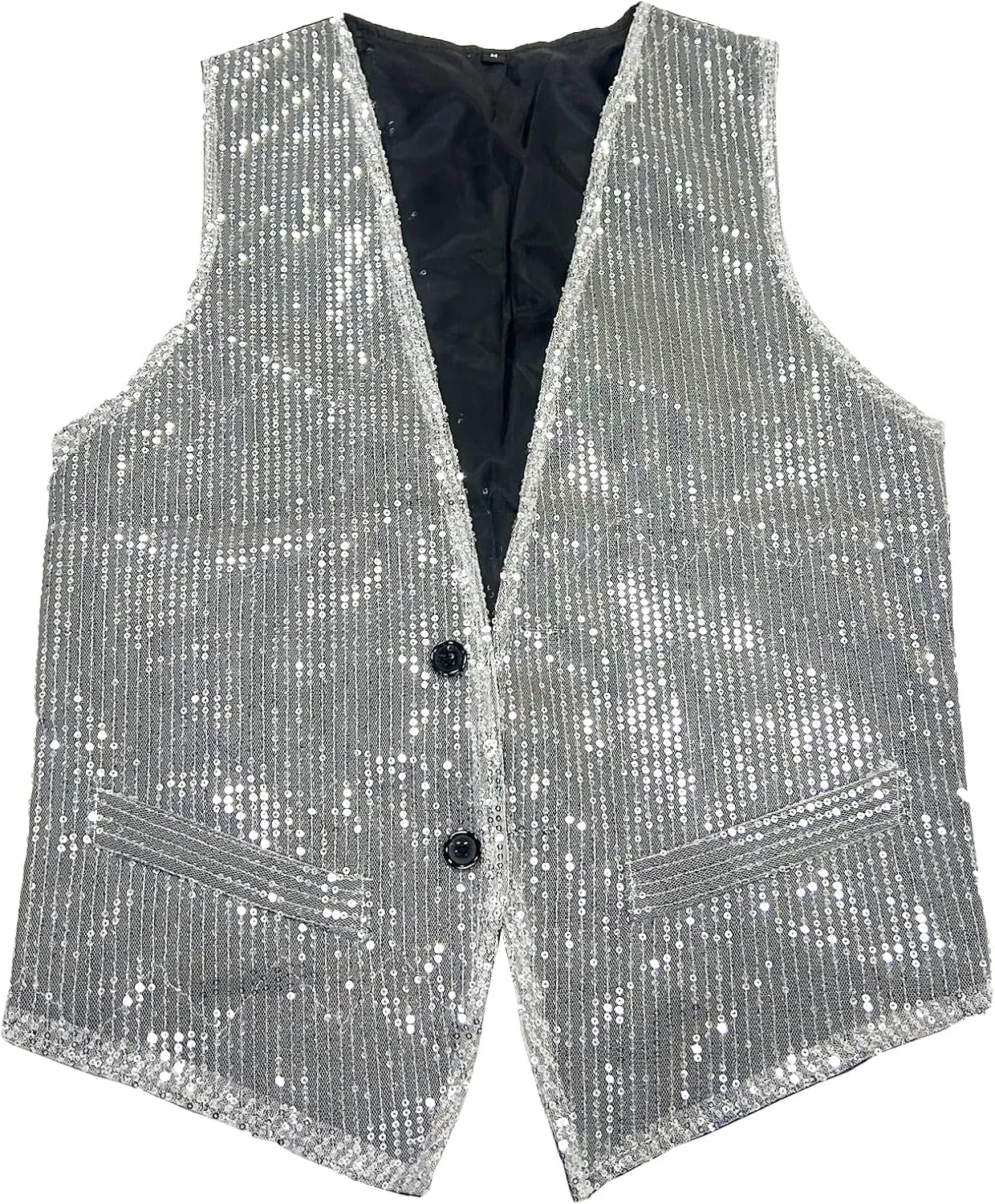 Men's Sequins Vest Slim Fit Christmas Party Vest Hip Hop Disco Dance Waistcoat Performance Show Jacket