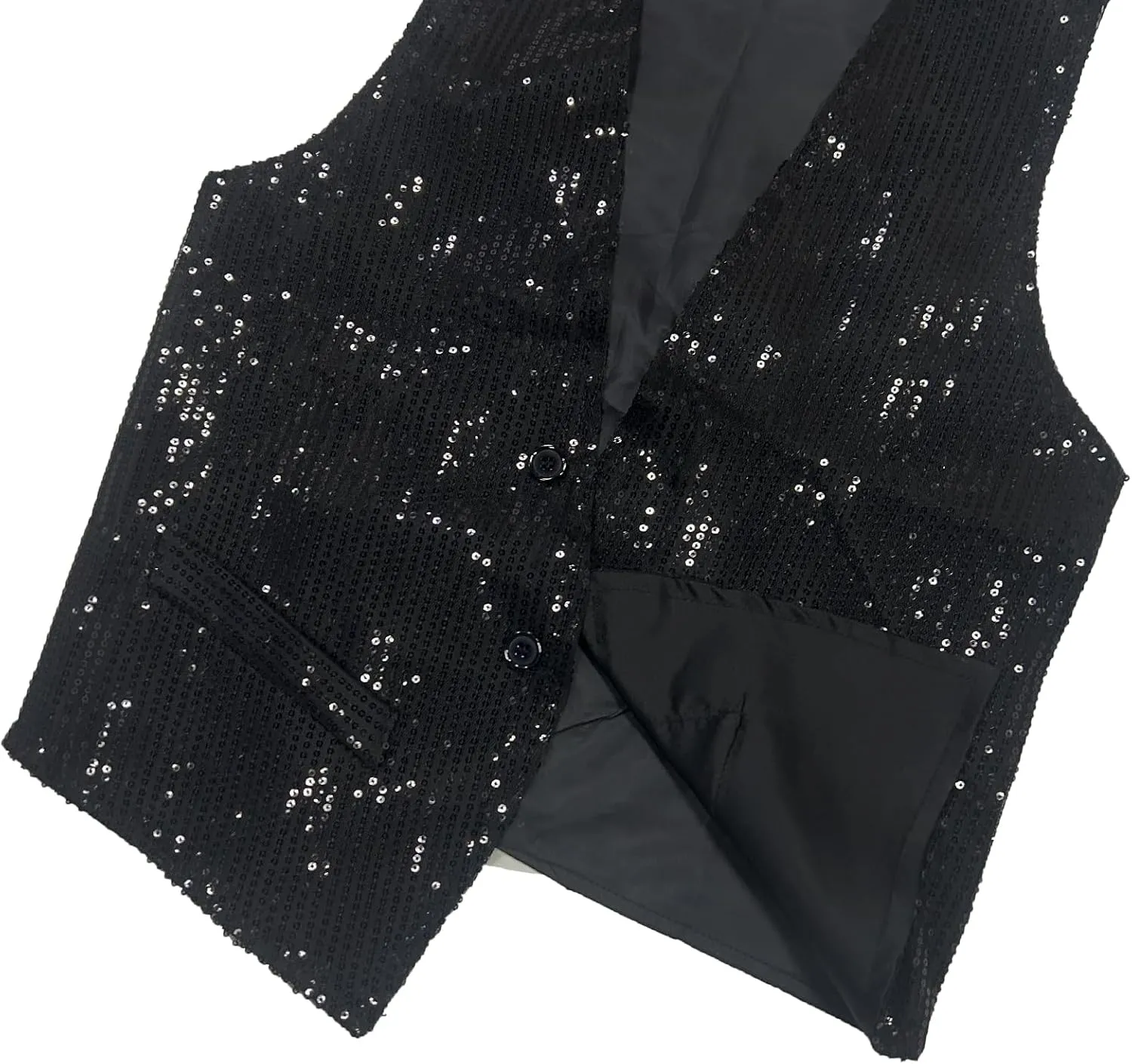 Men's Sequins Vest Slim Fit Christmas Party Vest Hip Hop Disco Dance Waistcoat Performance Show Jacket