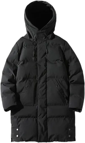 Men's Winter Long Coat Cotton Padded Jacket Husband Hood Parka Outerwear Thick Warm Windbreaker