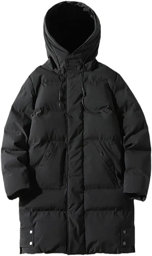 Men's Winter Long Coat Cotton Padded Jacket Husband Hood Parka Outerwear Thick Warm Windbreaker