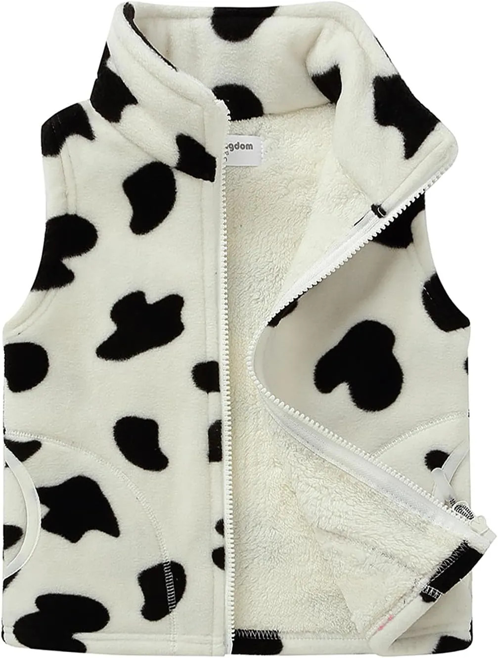 Mud Kingdom Boys Girls Polar Fleece Vest Winter Thick Warm Outerwear Funny Cartoon