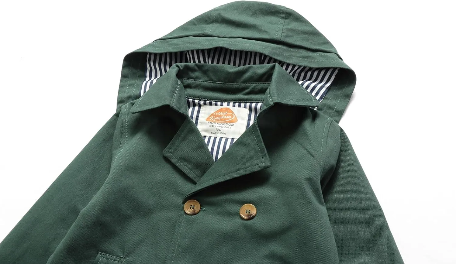 Mud Kingdom Boys Trench Coat Hooded Jacket with Removable Hood Outerwear 2-8 Years