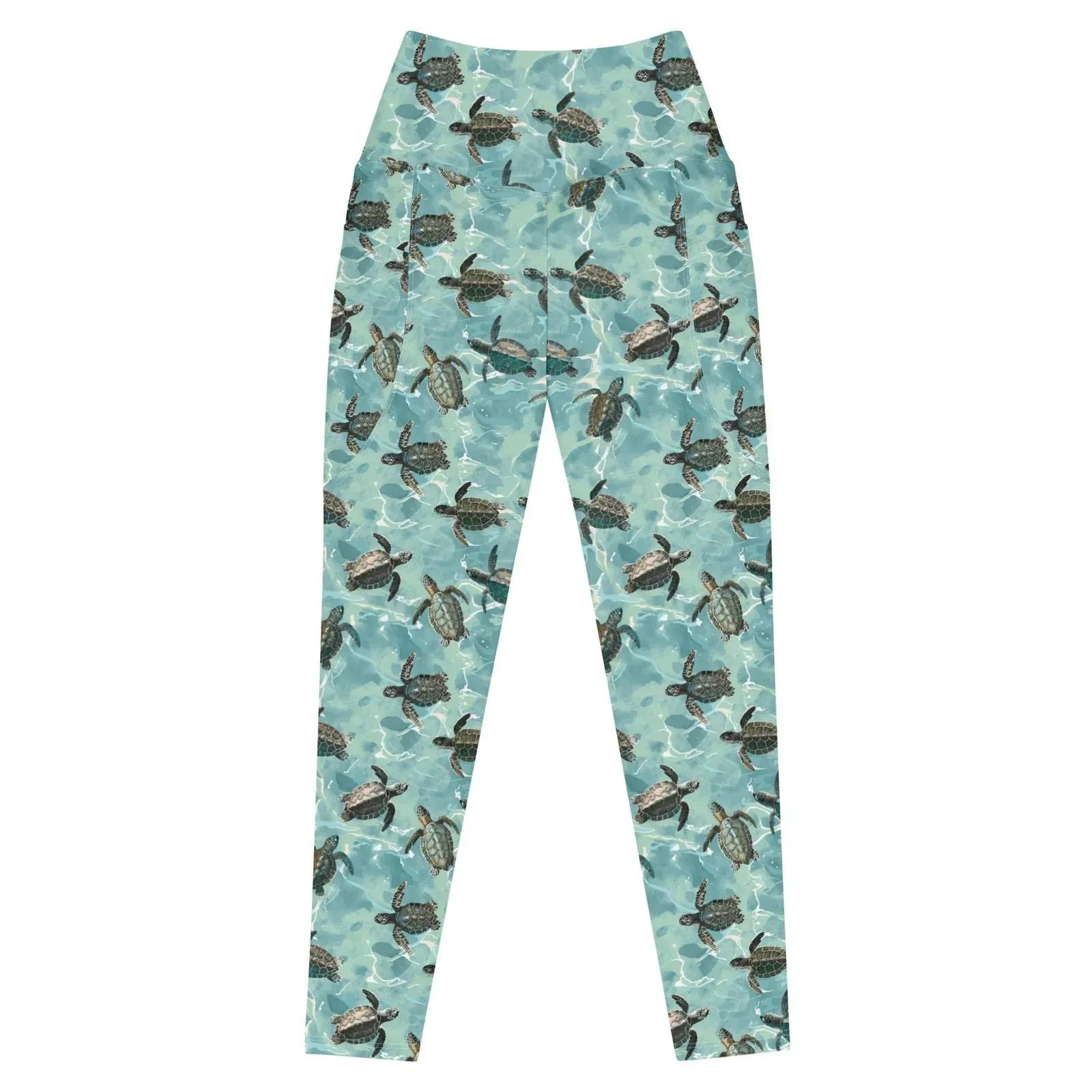 Oceanic Sea Turtle Eco Swim Leggings With Pockets