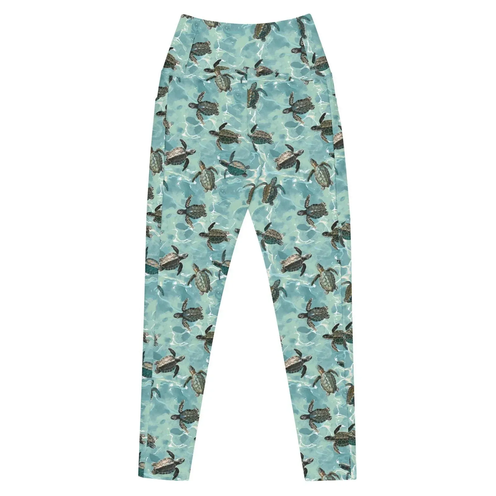 Oceanic Sea Turtle Eco Swim Leggings With Pockets