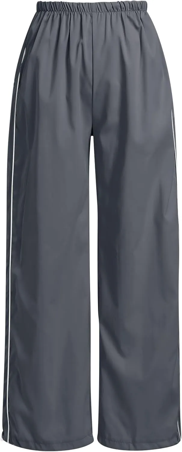 ODIZLI Parachute Pants for Women Y2k Low Rise Loose Cargo Pants Streetwear Oversized Baggy Sweatpants Joggers Pants