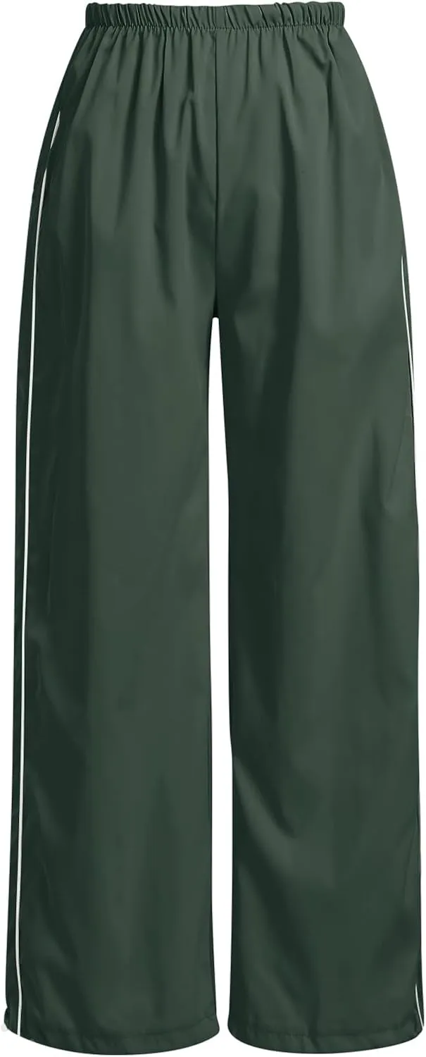 ODIZLI Parachute Pants for Women Y2k Low Rise Loose Cargo Pants Streetwear Oversized Baggy Sweatpants Joggers Pants