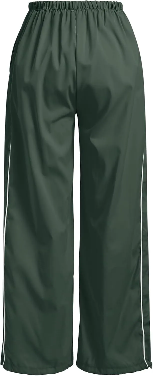 ODIZLI Parachute Pants for Women Y2k Low Rise Loose Cargo Pants Streetwear Oversized Baggy Sweatpants Joggers Pants