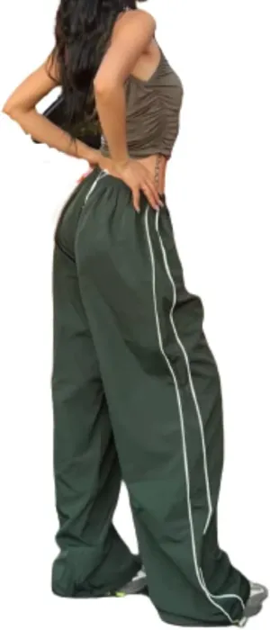 ODIZLI Parachute Pants for Women Y2k Low Rise Loose Cargo Pants Streetwear Oversized Baggy Sweatpants Joggers Pants