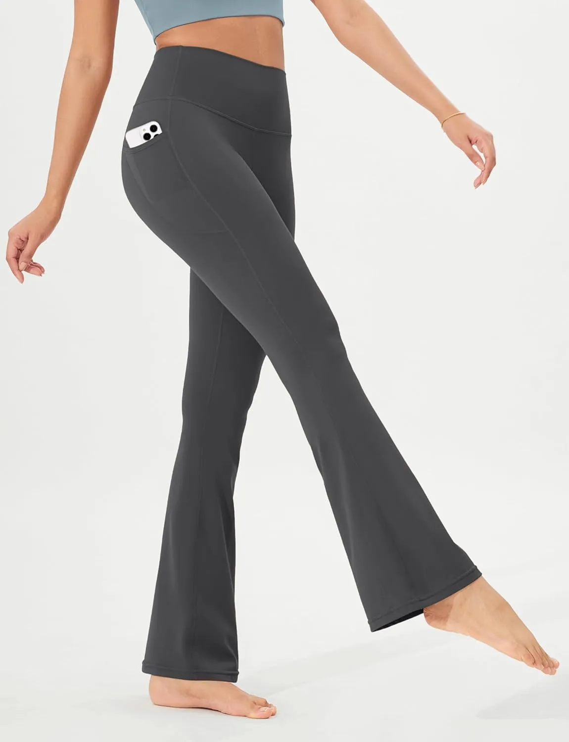 ODODOS Cloud Feeling Flared Pants with Pocket for Women High Waist Casual Bootcut Yoga Pants, 30"/32" Inseam