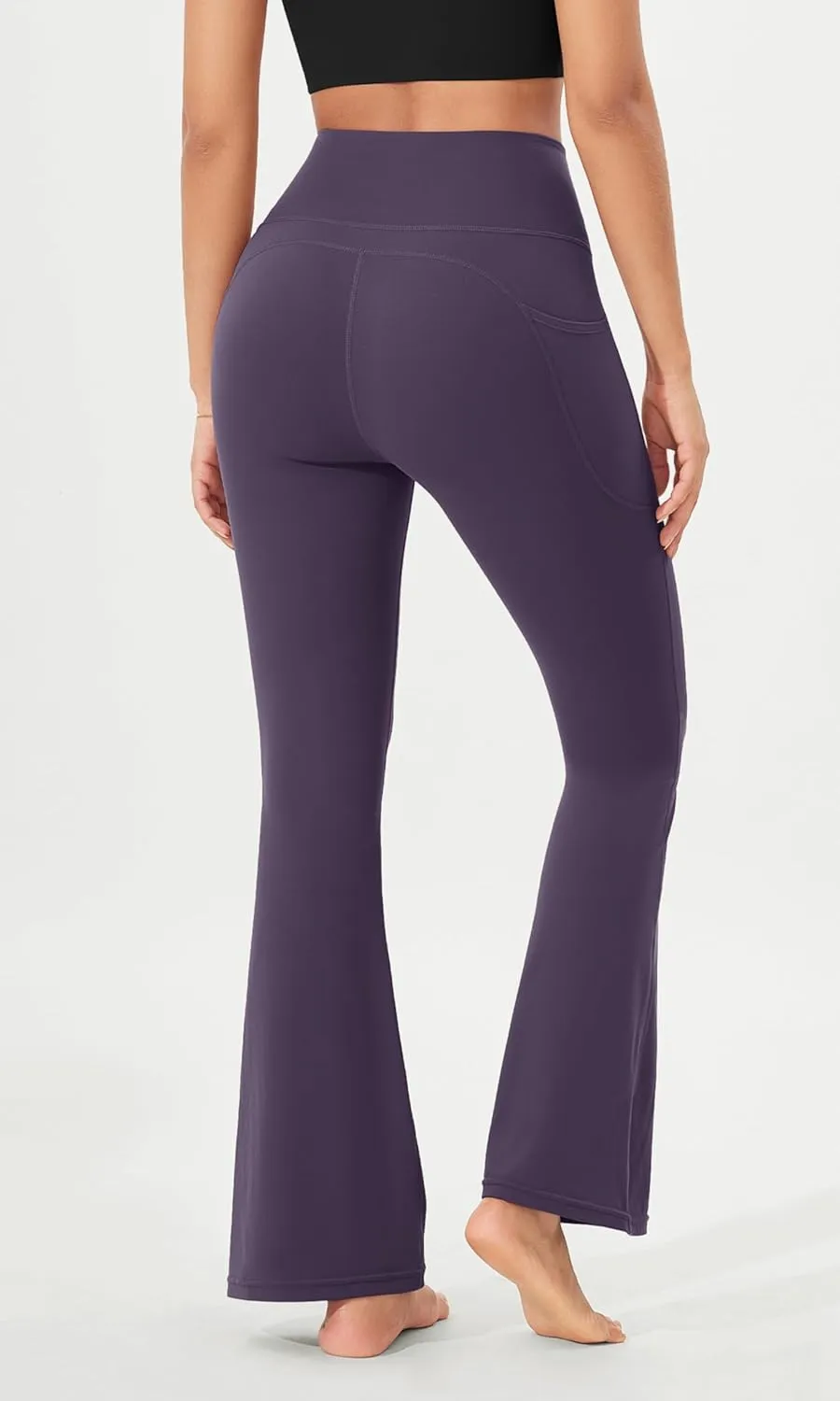 ODODOS Cloud Feeling Flared Pants with Pocket for Women High Waist Casual Bootcut Yoga Pants, 30"/32" Inseam