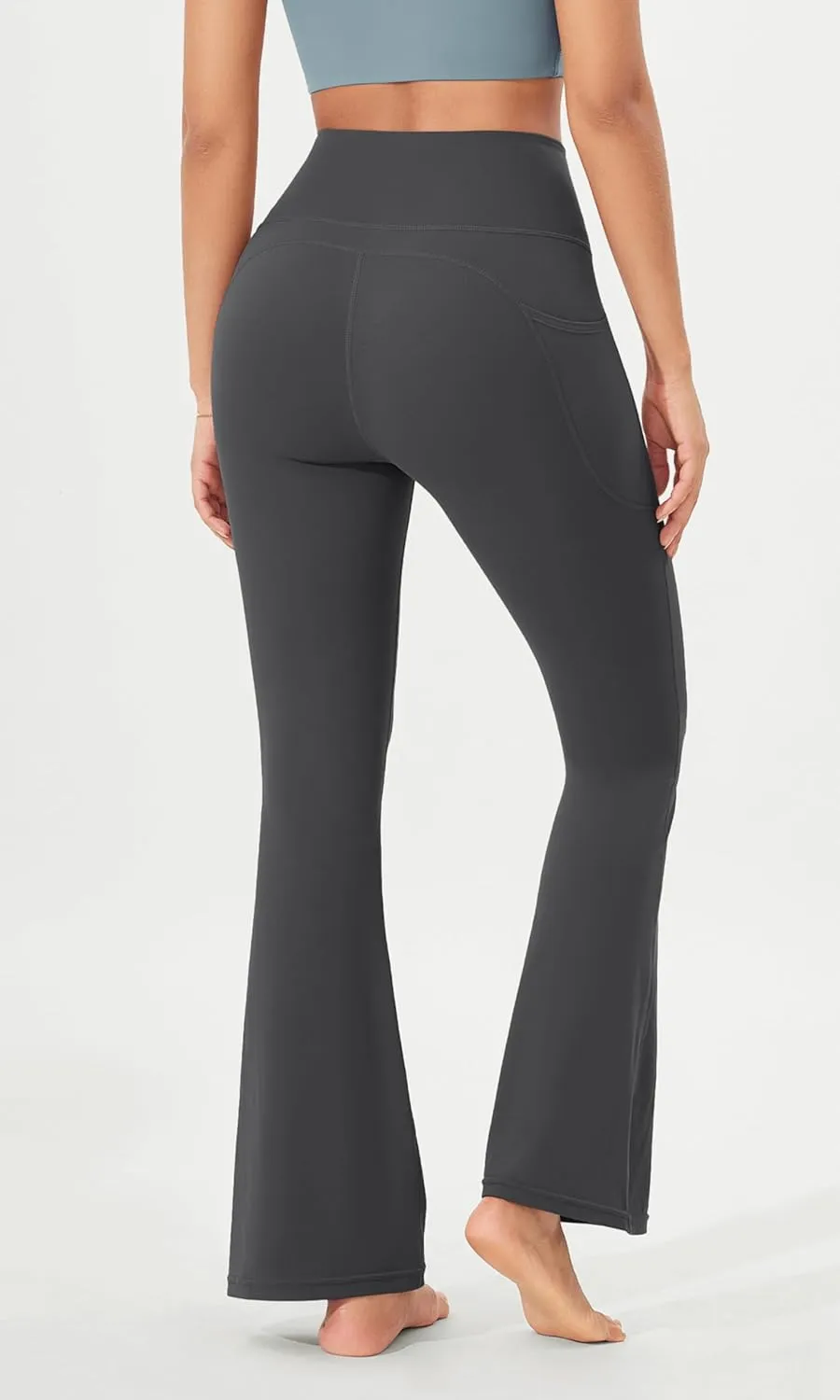 ODODOS Cloud Feeling Flared Pants with Pocket for Women High Waist Casual Bootcut Yoga Pants, 30"/32" Inseam