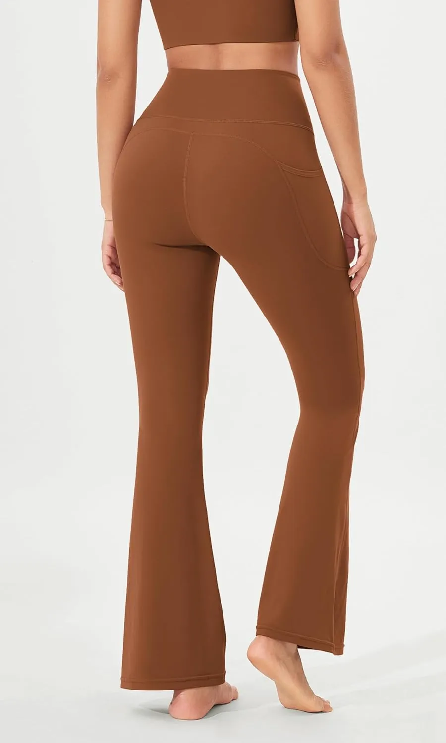 ODODOS Cloud Feeling Flared Pants with Pocket for Women High Waist Casual Bootcut Yoga Pants, 30"/32" Inseam