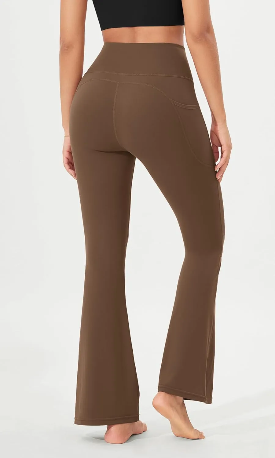 ODODOS Cloud Feeling Flared Pants with Pocket for Women High Waist Casual Bootcut Yoga Pants, 30"/32" Inseam