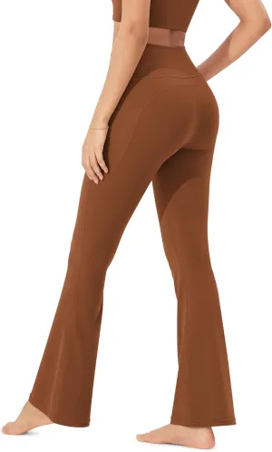 ODODOS Cloud Feeling Flared Pants with Pocket for Women High Waist Casual Bootcut Yoga Pants, 30"/32" Inseam