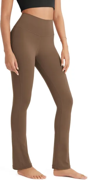 ODODOS Cloud Feeling Straight Leg Pants with Back Pocket for Women, High Waist Casual Lounge Yoga Pants- 28" / 30" Inseam