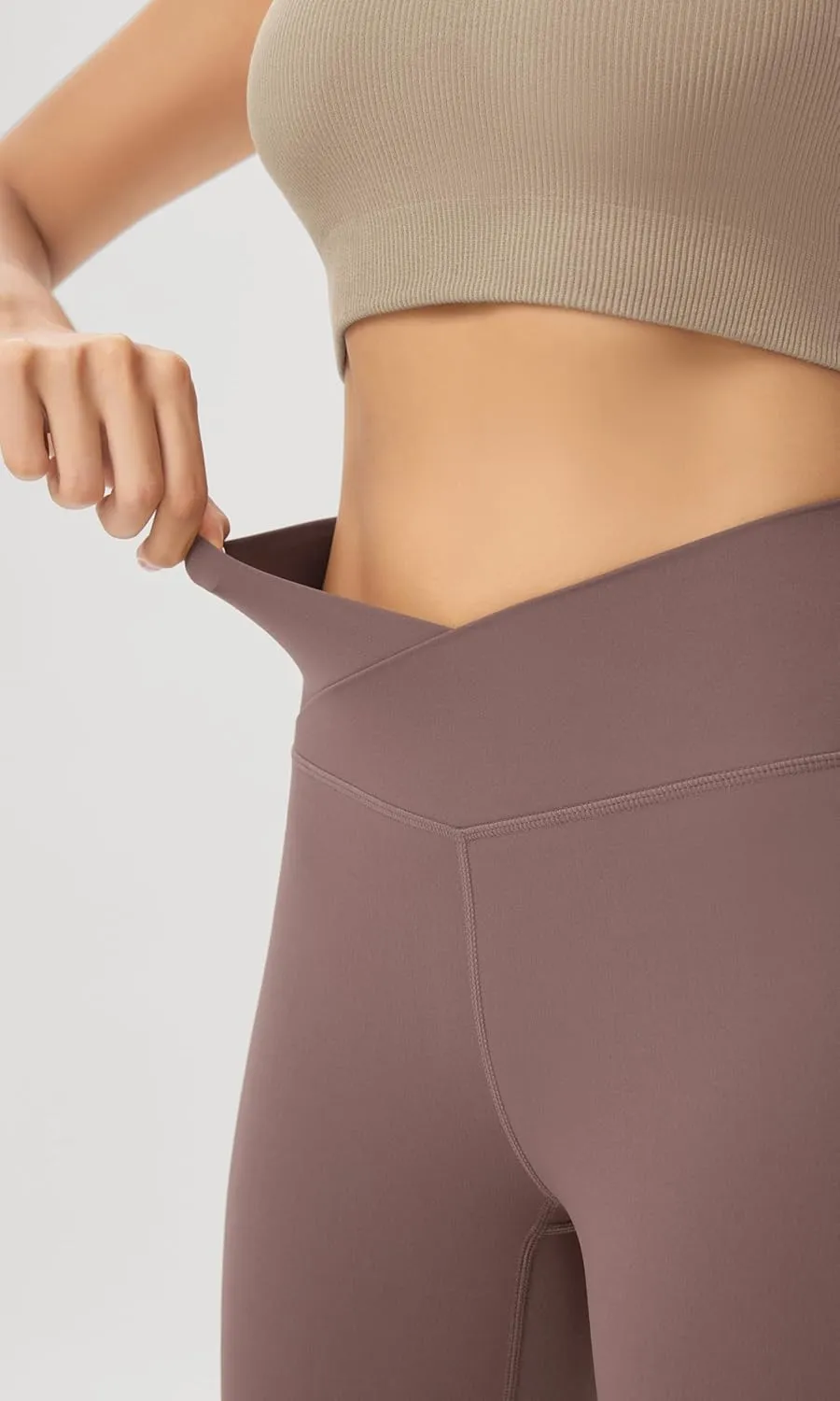 ODODOS Women's Cloud Feeling Crossover Flared Pants with Back Pocket, High Waist Bootcut Lounge Yoga Pants-30/32" Inseam