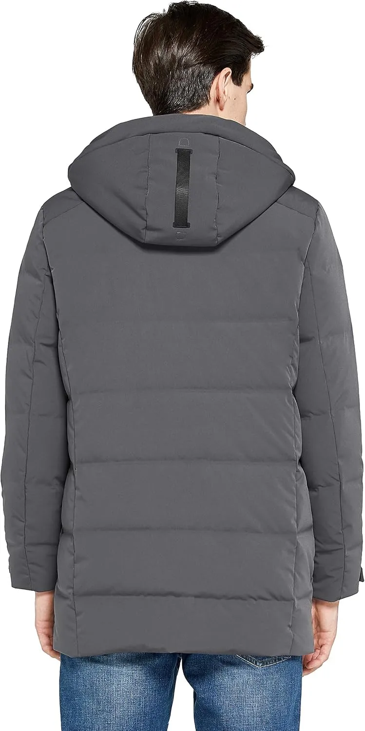 Orolay Men's Double Snap Winter Down Coat Thickened Jacket with Stand Collar