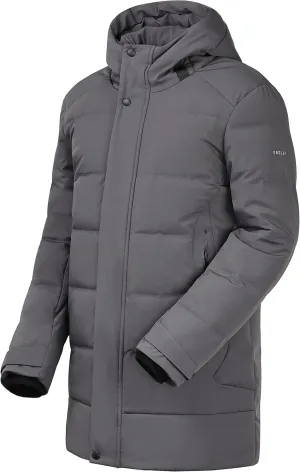 Orolay Men's Double Snap Winter Down Coat Thickened Jacket with Stand Collar