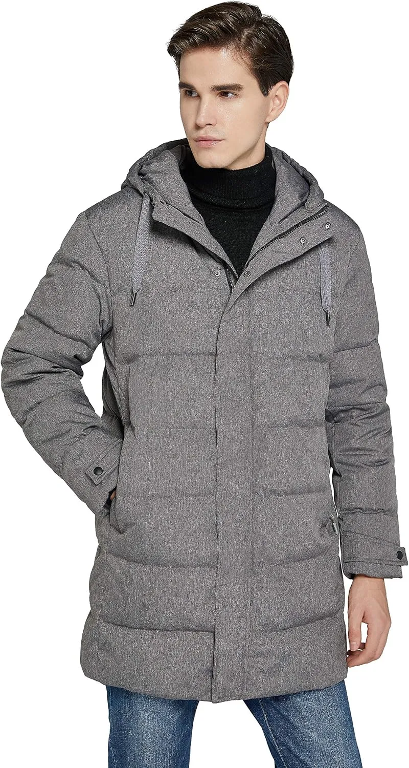 Orolay Men's Long Hooded Winter Down Jacket Warm Puffer Jacket