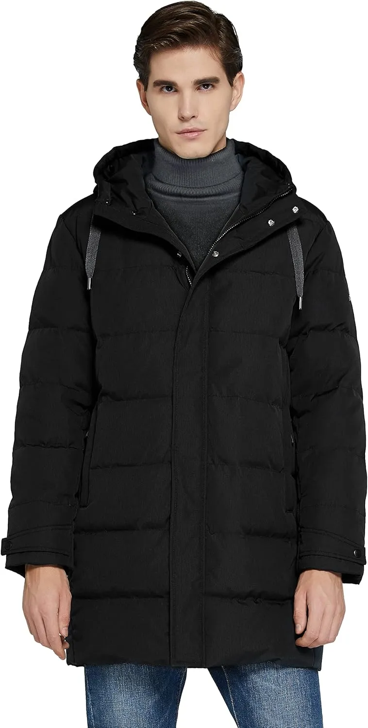 Orolay Men's Long Hooded Winter Down Jacket Warm Puffer Jacket