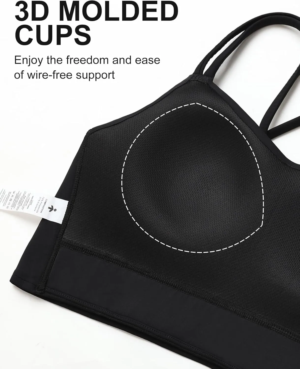 Orolay Women's Criss Cross Strappy Bra Wirefree Padded Full Coverage Cropped Comfort Tank Tops