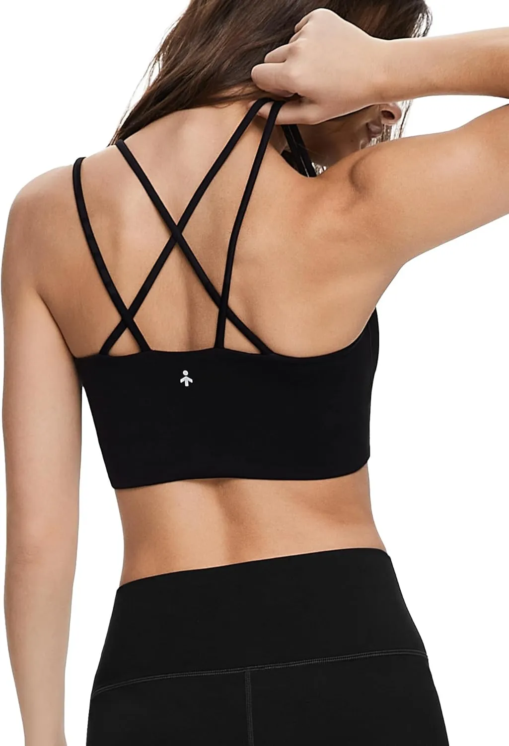 Orolay Women's Criss Cross Strappy Bra Wirefree Padded Full Coverage Cropped Comfort Tank Tops
