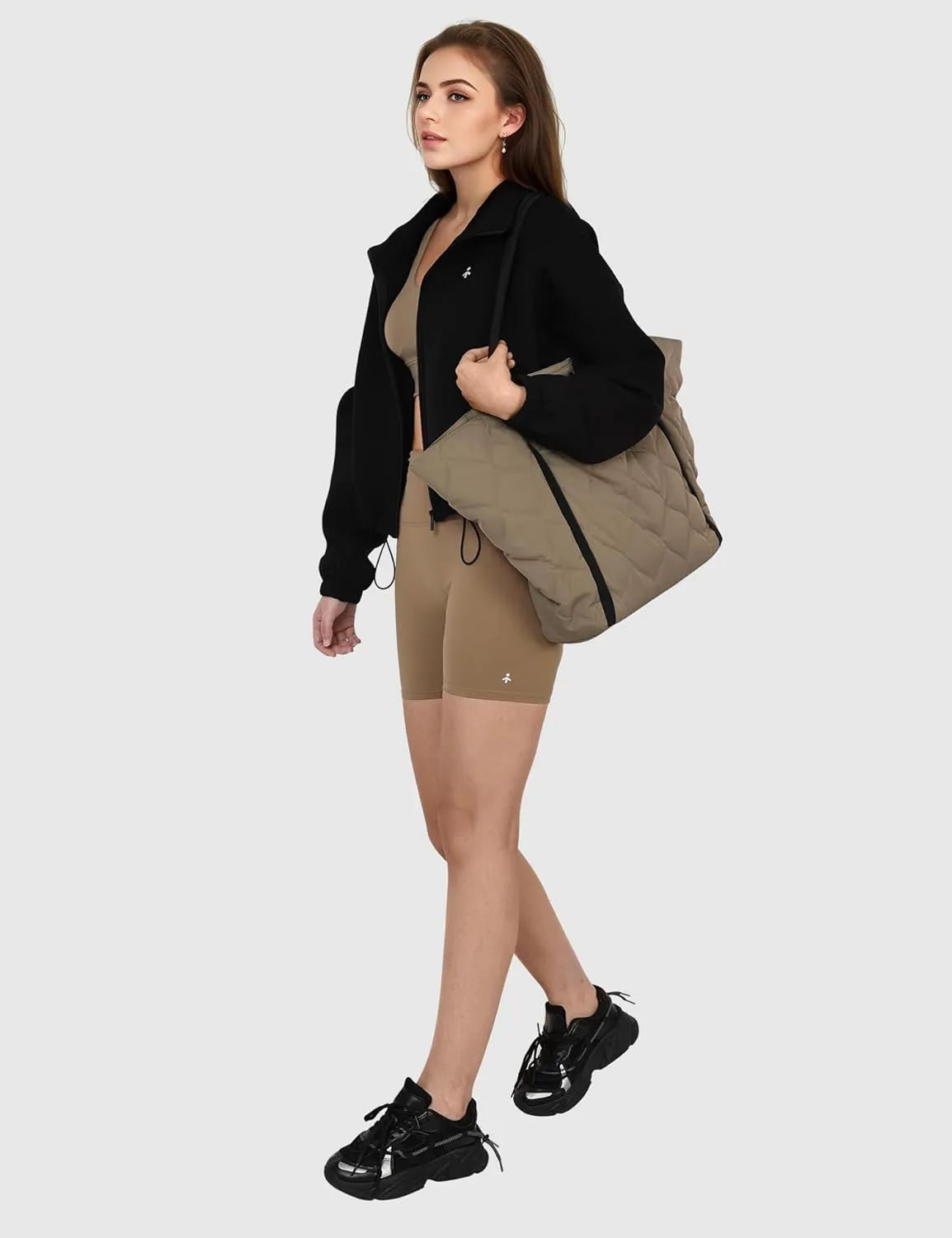 Orolay Women's Full Zip Sweatshirt - Long Sleeve Cropped Jacket Stand Collar Drawstring Casual Outerwear