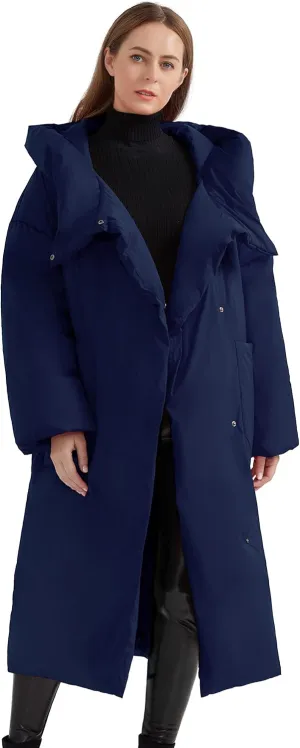 Orolay Women's Long Puffer Down Coat Oversized Winter Jacket with Hood
