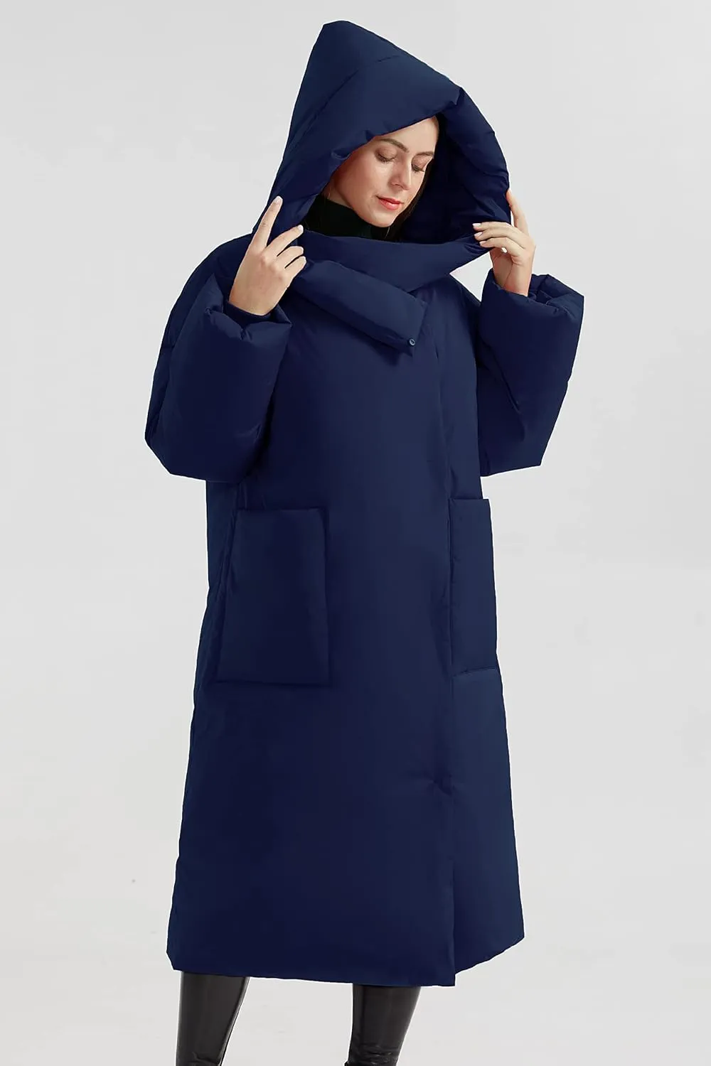 Orolay Women's Long Puffer Down Coat Oversized Winter Jacket with Hood