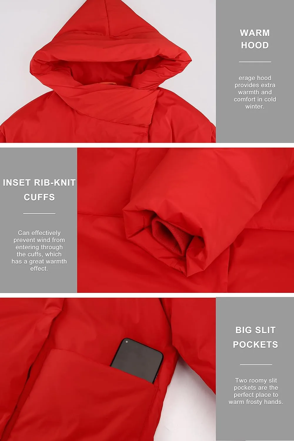 Orolay Women's Long Puffer Down Coat Oversized Winter Jacket with Hood