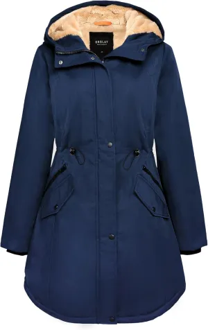Orolay Women's Thicken Fleece Lined Parka Winter Coat Hooded Jacket with Pockets