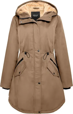 Orolay Women's Thicken Fleece Lined Parka Winter Coat Hooded Jacket with Pockets