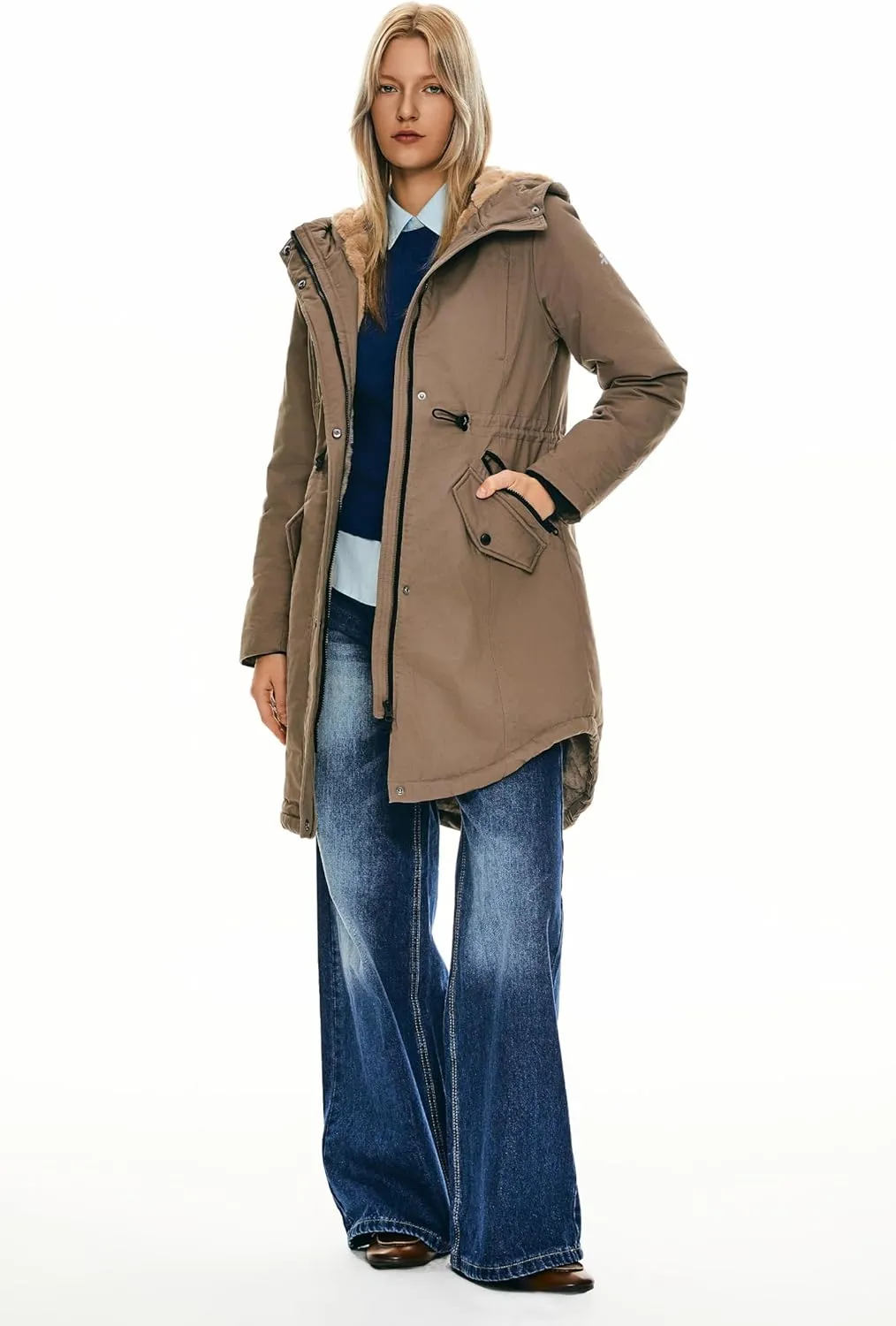 Orolay Women's Thicken Fleece Lined Parka Winter Coat Hooded Jacket with Pockets