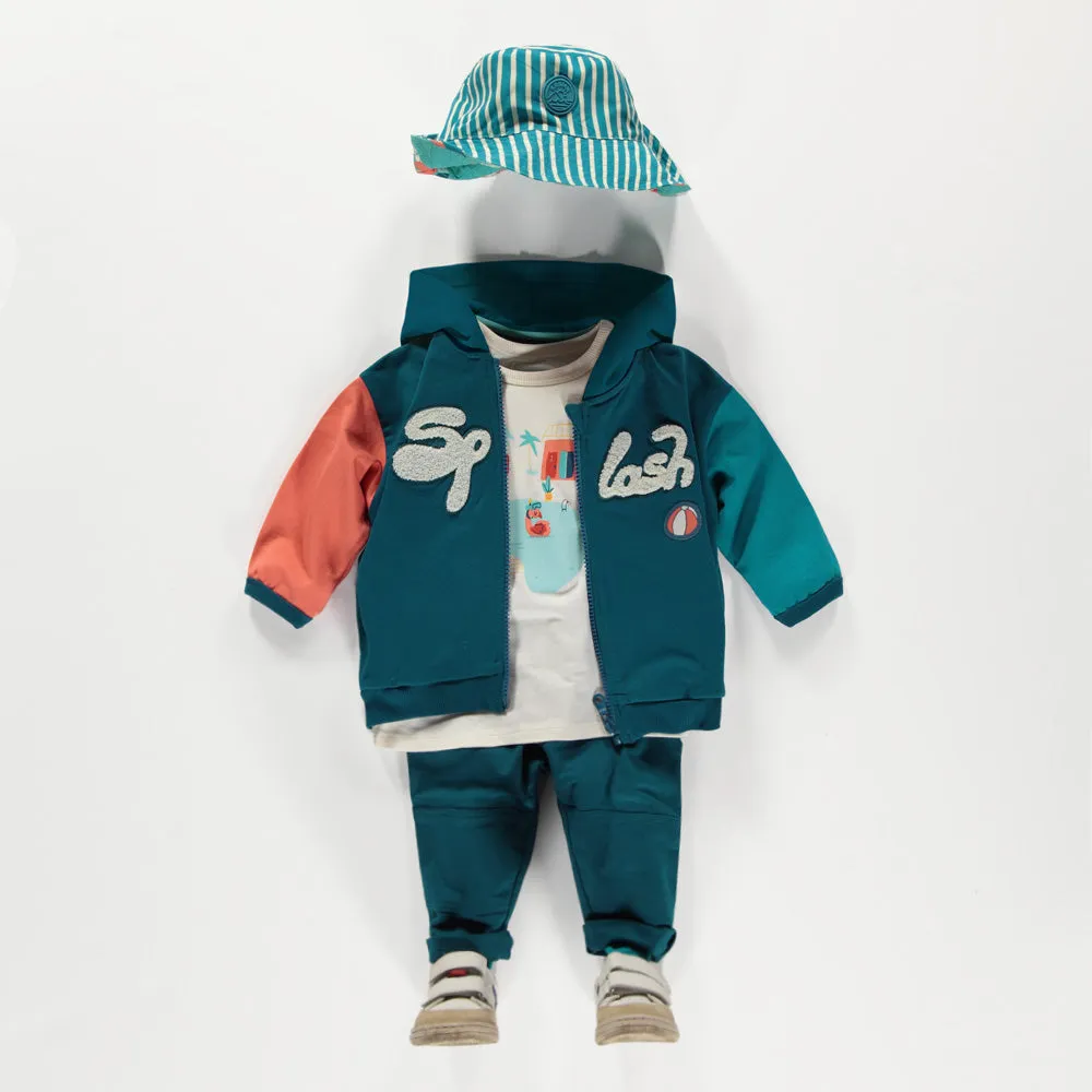 Pantalon turquoise style jogger, bébé || Turquoise jogger pants, baby