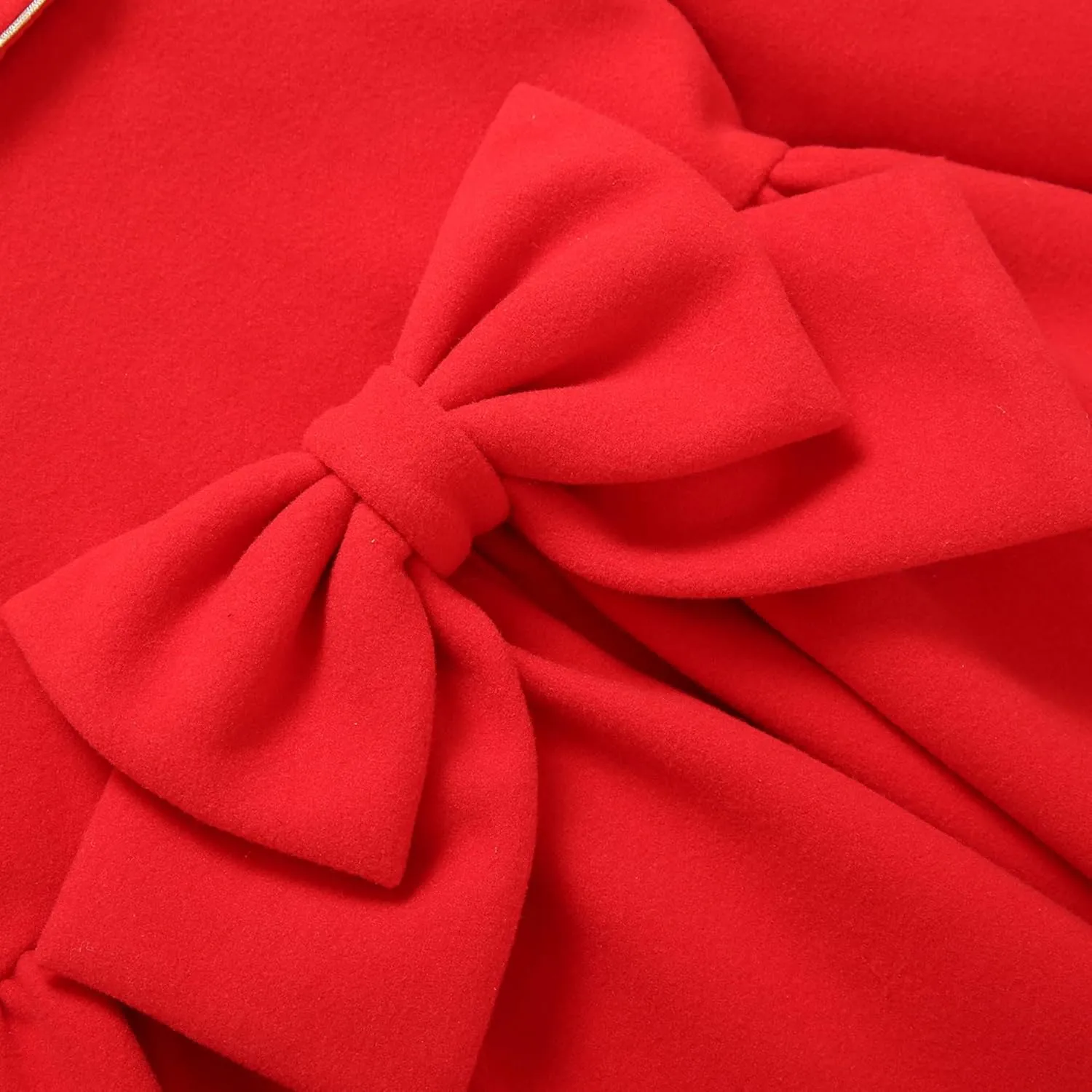 Pettigirl Girl Vintage Winter Christmas Red Trench Shawl Collar Outerwear Overcoat Outfit Toddler Kid Fashion Warm Coat