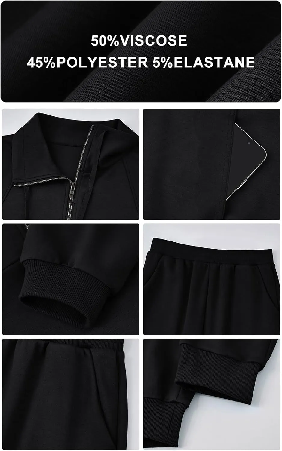 PRETTYGARDEN Long Sleeve Half Zip Sweatsuits Women 2 Piece Outfit Spring Casual Sweatshirt Sweatpants Lounge Set Tracksuit