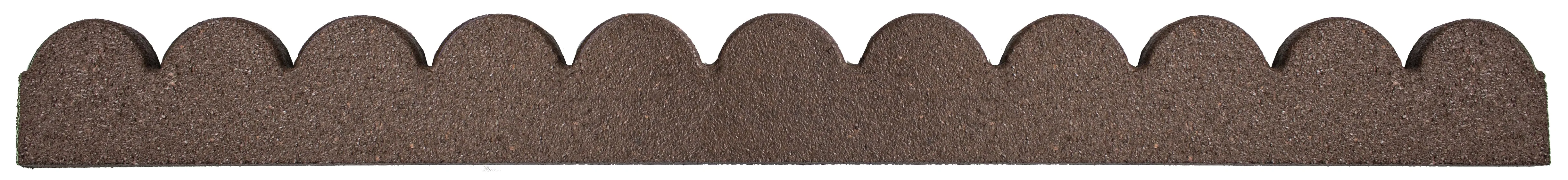 Recycled Rubber Scallop Garden Edging Border - Brown