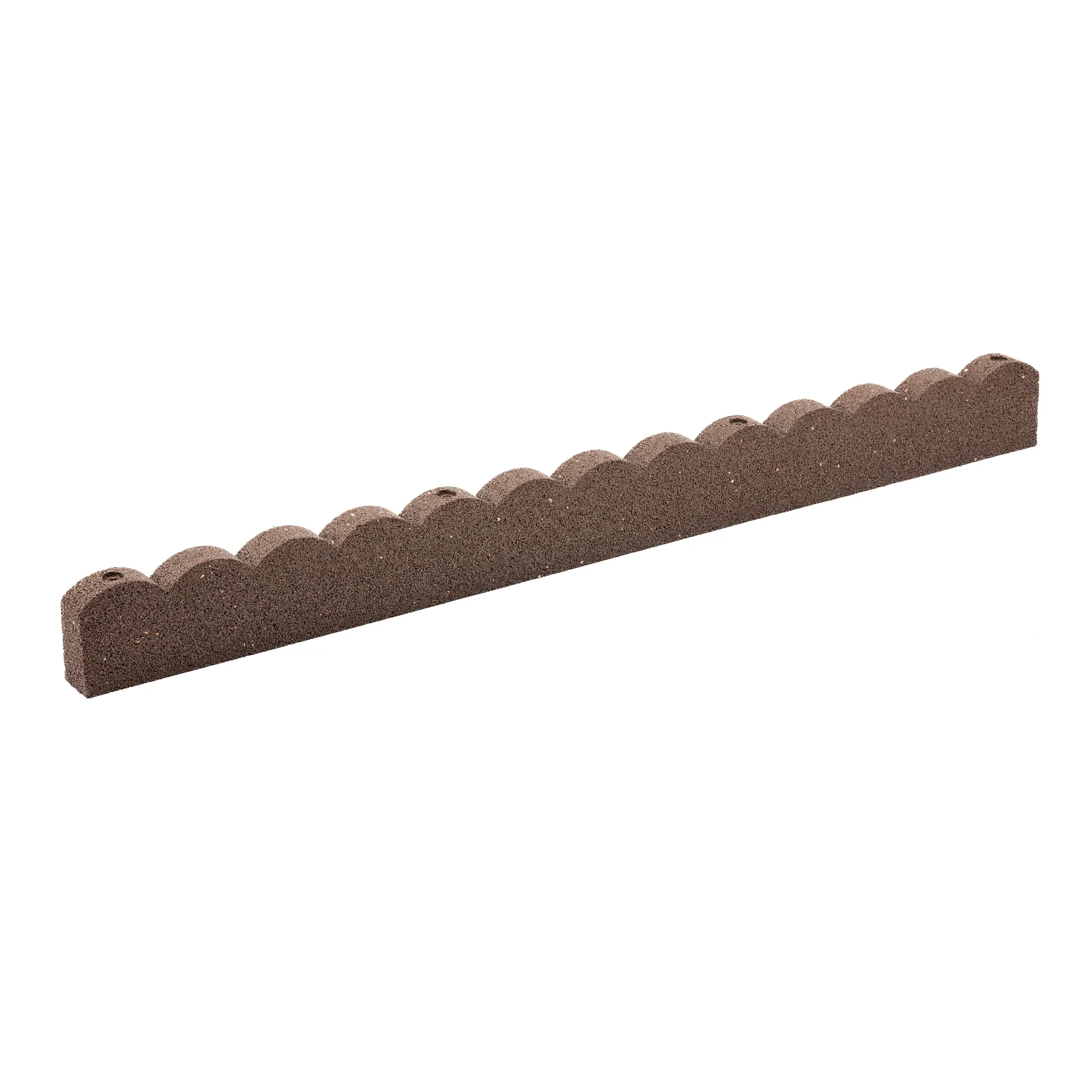 Recycled Rubber Scallop Garden Edging Border - Brown