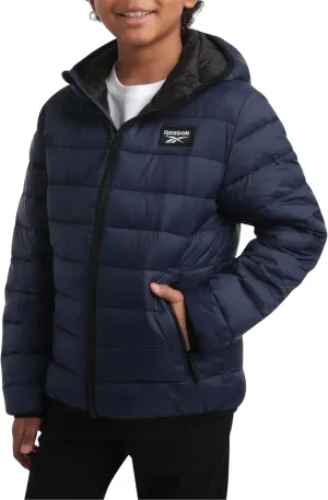 Reebok Boys Jacket  Water Resistant Midweight Quilted Puffer Coat  Insulated Outerwear Down Coat for Boys (4-20)