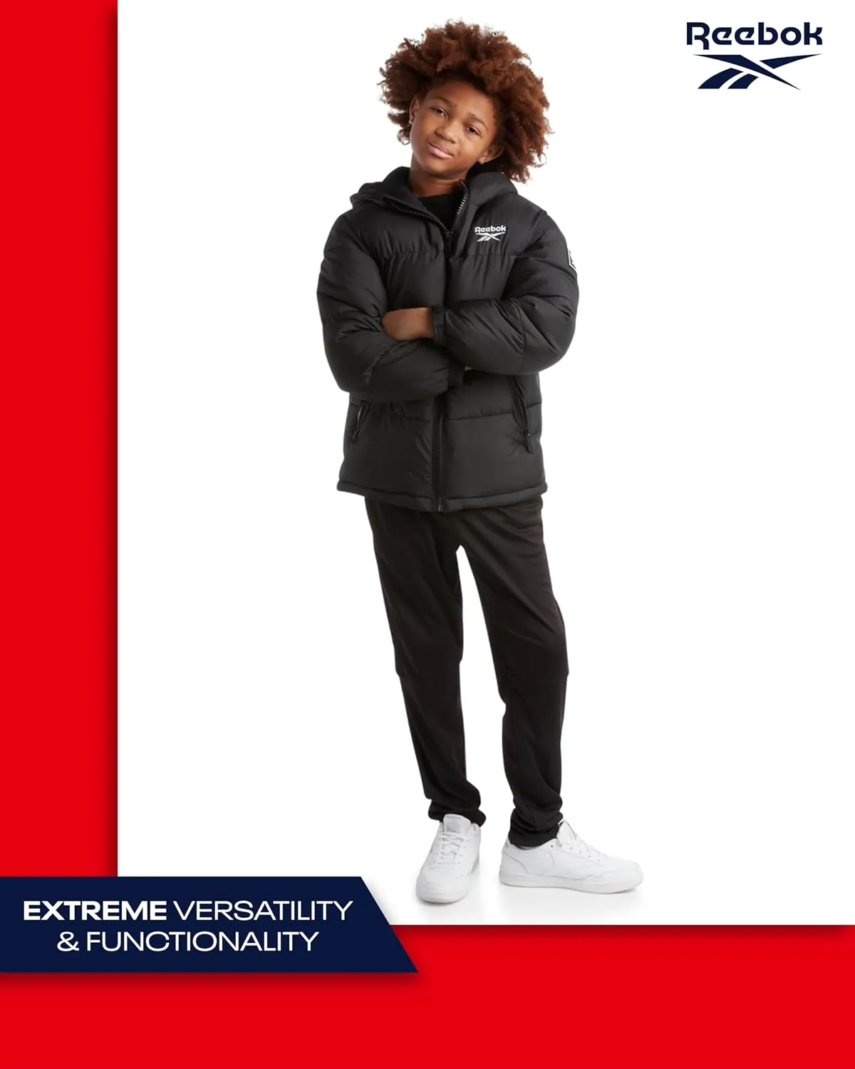 Reebok Boys' Winter Jacket  Heavyweight Quilted Puffer Parka Coat - Weather Resistant Ski Jacket for Boys (8-20)