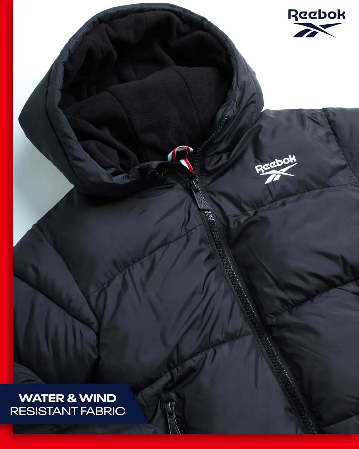 Reebok Boys' Winter Jacket  Heavyweight Quilted Puffer Parka Coat - Weather Resistant Ski Jacket for Boys (8-20)