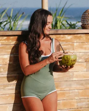 Retro Surf Suit in Sage Green