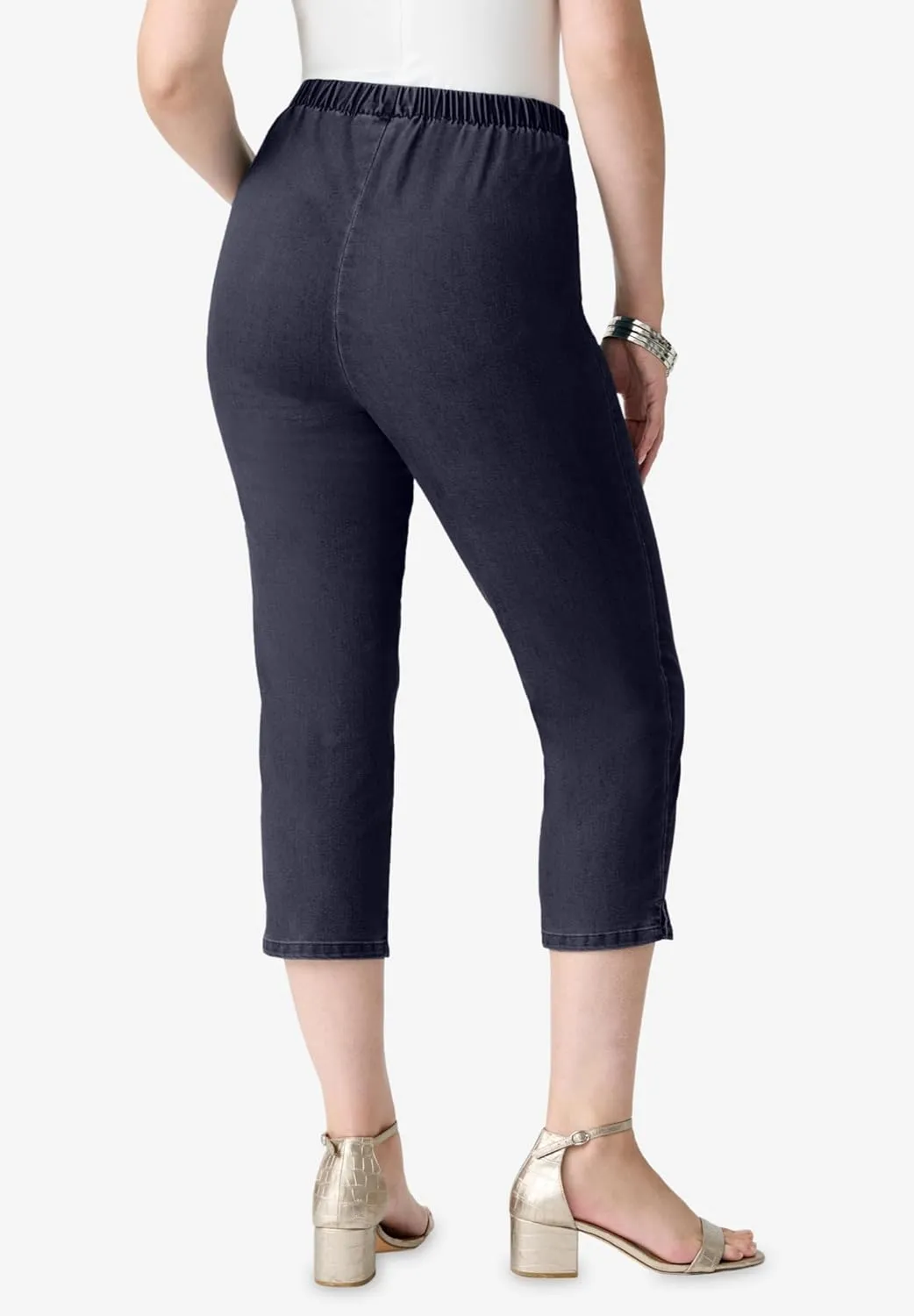 Roaman's Women's Plus Size Comfort Stretch Capri Jean