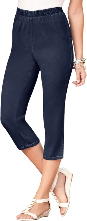 Roaman's Women's Plus Size Comfort Stretch Capri Jean