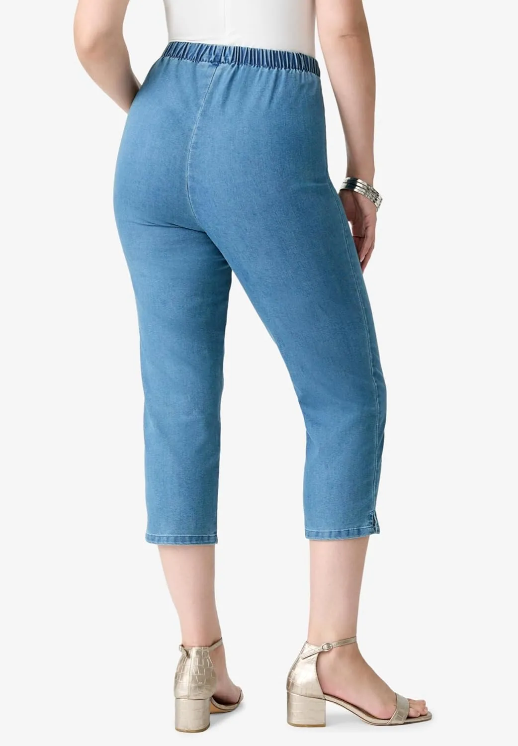 Roaman's Women's Plus Size Comfort Stretch Capri Jean