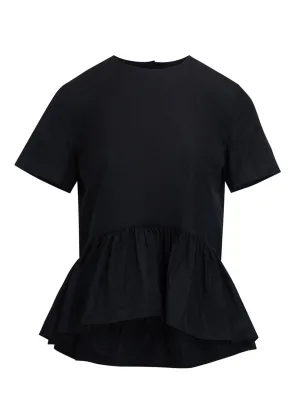 Ruffled Hem Short Sleeves Top