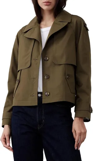 SCOFEEL Women Crop Trench Coat Raglan Long Sleeve Notched Lapel Blazer Jacket Work Office Short Outerwear